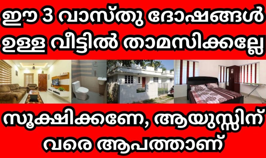 താമസിക്കല്ലേ ഈ 3 വാസ്തു ദോഷങ്ങൾ ഉള്ള വീട്ടിൽ, സൂക്ഷിക്കണം