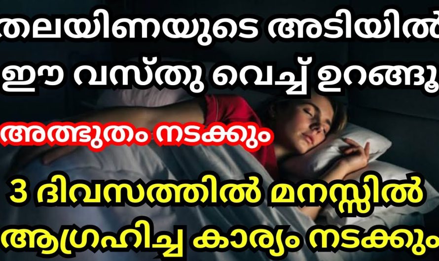 ഈ വസ്തു വെച്ച് 3 ദിവസം തലയിണയുടെ അടിയിൽ ഉറങ്ങിയാൽ, ആഗ്രഹിച്ച കാര്യം ഉടൻ നടന്ന് കിട്ടുന്നത് കാണാം