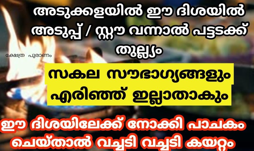 അടുപ്പ്  / സ്റ്റൗ അടുക്കളയിൽ ഈ ദിശയിൽ വന്നാൽ, വരാൻ പോകുന്നത് വലിയ ദോഷം