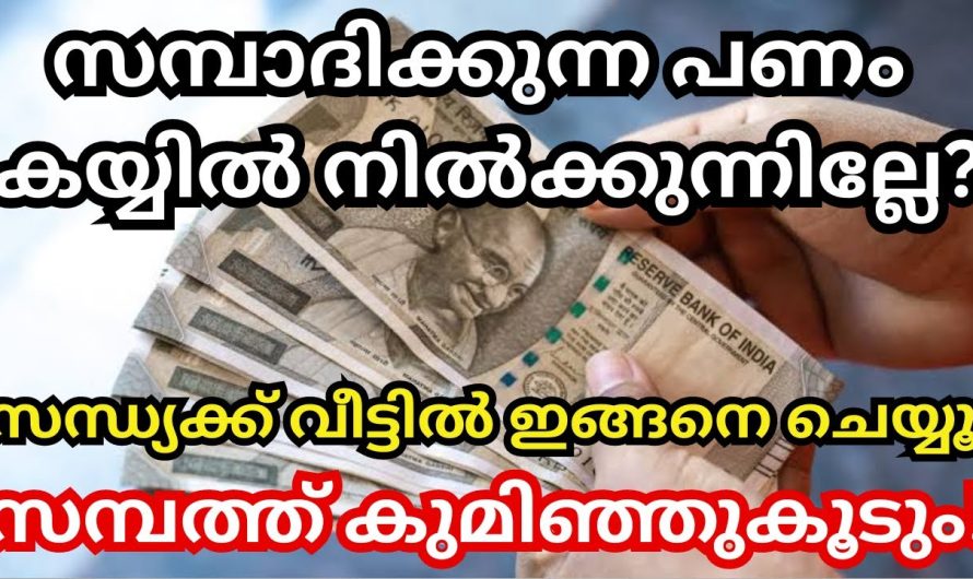 സന്ധ്യക്ക് വീട്ടിൽ ഇങ്ങനെ ചെയ്യൂ, സമ്പാദിക്കുന്ന പണം കയ്യിൽ നിൽക്കുന്നില്ലേ?