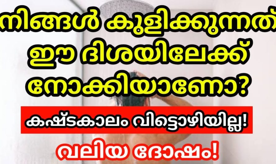 ഈ ദിശയിലേക്ക് നോക്കി ആണോ നിങ്ങൾ കുളിക്കുന്നത്, വിട്ടൊഴിയില്ല കഷ്ടകാലം