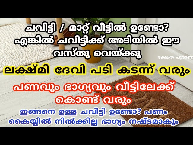 ഈ ചവിട്ടി ഇട്ടാൽ ദുഖവും ദുരിതവും, വീട്ടിൽ ഭാഗ്യം കൊണ്ട് വരുന്ന ചവിട്ടി..