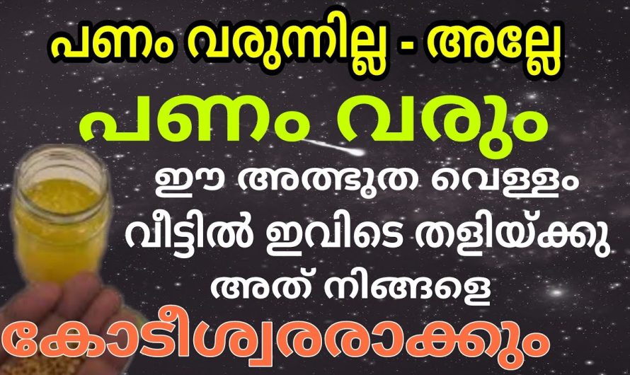 നിങ്ങളെ പണക്കരനാക്കി മറ്റും  ഈ വെള്ളം, വിശ്വാസിക്കുന്നവർ ചെയ്താൽ ഫലം ഉറപ്പ്