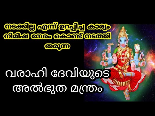 നിമിഷ നേരം കൊണ്ട് ആഗ്രഹിച്ച കാര്യം, നടത്തി തരുന്ന വരാഹി ദേവിയുടെ അൽഭുത മന്ത്രം