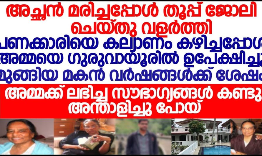 അച്ഛൻ മരിച്ചു അമ്മയെ ഗുരുവായൂർ ഉപേക്ഷിച്ച മകൻ വർഷങ്ങൾക്കു ശേഷം അമ്മയെ കണ്ടപ്പോൾ ഈ മകൻ ഞെട്ടിപ്പോയി