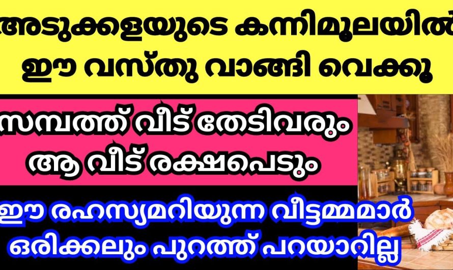 ഈ രഹസ്യം അറിയുന്ന വീട്ടമ്മമാർ ഒരിക്കലും ഇത് പുറത്തു പറയില്ല, ഒരു തവണ ചെയ്തു നോക്കൂ, ആ വീട് രക്ഷപെടും