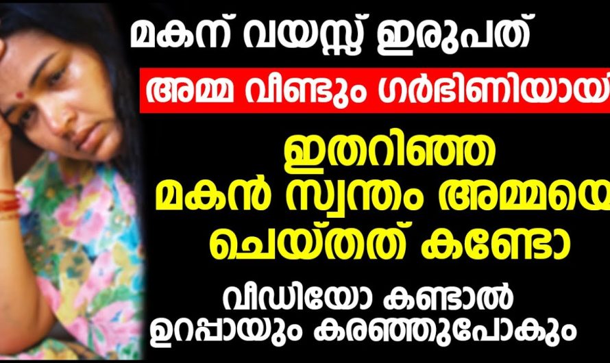 അമ്മ വീണ്ടും ഗർഭിണിയായി മകന് വയസ്സ് ഇരുപത്, അമ്മയെ ഇതറിഞ്ഞ മകൻ സ്വന്തം ചെയ്തത് കണ്ടോ