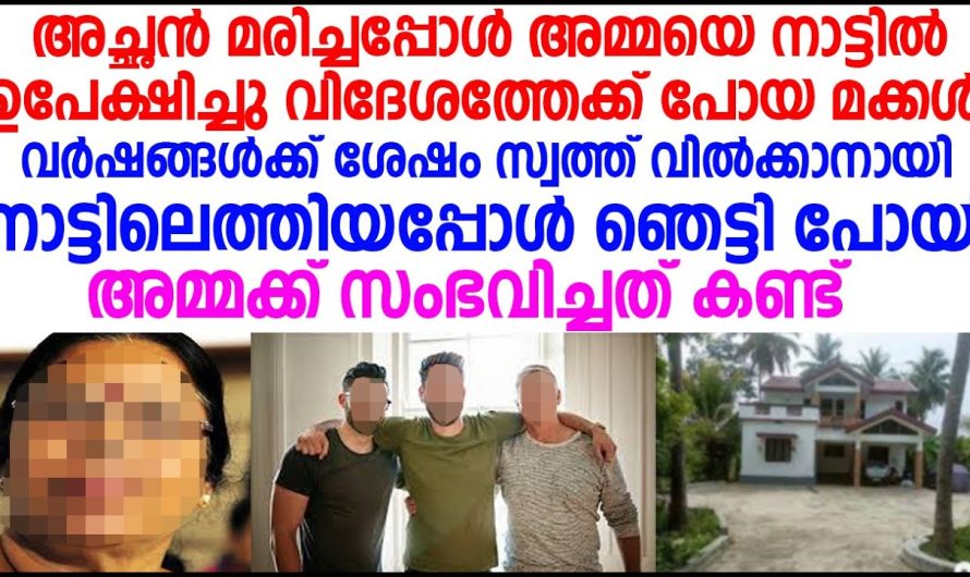 മരിച്ചപ്പോൾ അമ്മയെ തനിച്ചാക്കി വിദേശത്തേക്ക് പോയ മക്കൾ, വർഷങ്ങൾക്കുശേഷം വസ്തുക്കൾ വിൽക്കാൻ തിരിച്ചു വന്നപ്പോൾ വീട്ടിൽ കണ്ടത്