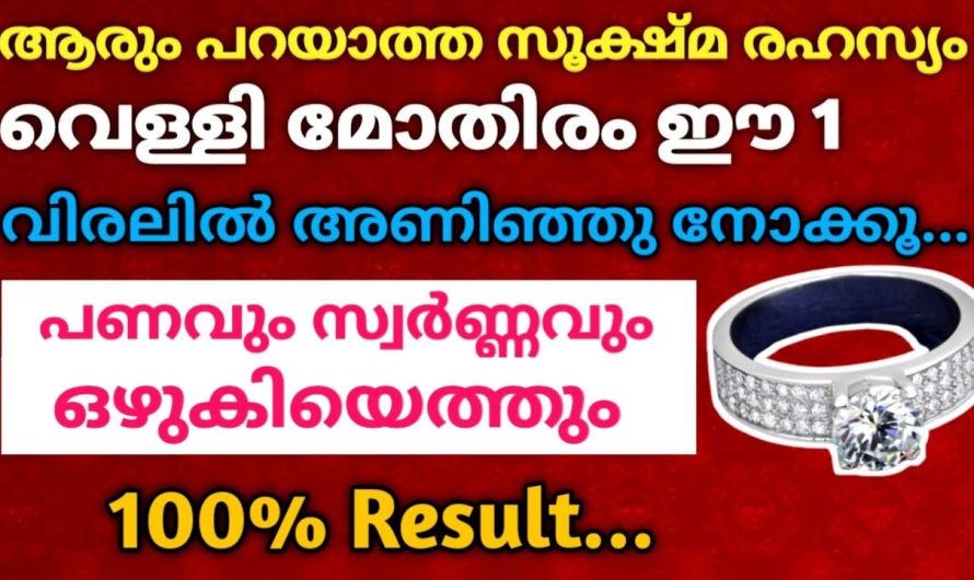 ഈ ഒരു വസ്തു വിരലിൽ അണിഞ്ഞുനോക്കൂ പണവും സ്വർണവും വന്ന് കുമിഞ്ഞു കൂടുന്നത് കാണാം