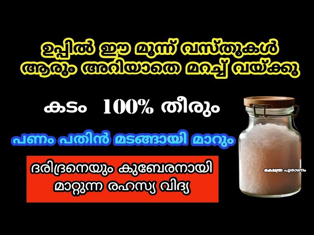 ഒരു മാസത്തിൽ അൽഭുത മാറ്റം നടക്കും ഉറപ്പ്, ഉപ്പിൽ ഈ വസ്തുക്കൾ മറച്ച് വച്ചാൽ