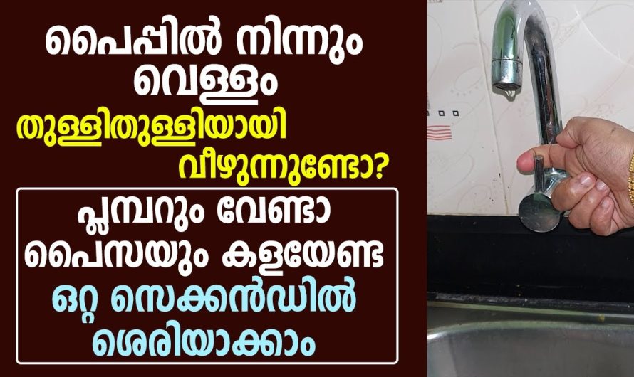 വെള്ളം തുള്ളിതുള്ളിയായി വീഴുന്നുണ്ടോ പൈപ്പിൽ നിന്നും? പ്ലമ്പറും വേണ്ടാ പൈസയും കളയേണ്ട, ശെരിയാക്കാം