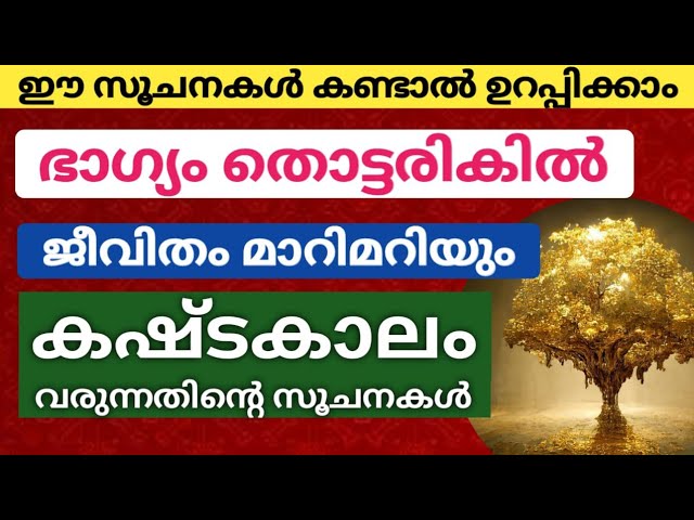 ഭാഗ്യം തൊട്ടരികിൽ ജീവിതം മാറിമറിയും! നല്ലകാലം വരാൻ പോകുന്നതിന്റെ സൂചനകൾ… ഇതിൽ ഒരു ലക്ഷണം എക്കിലും കണ്ടാൽ മതി