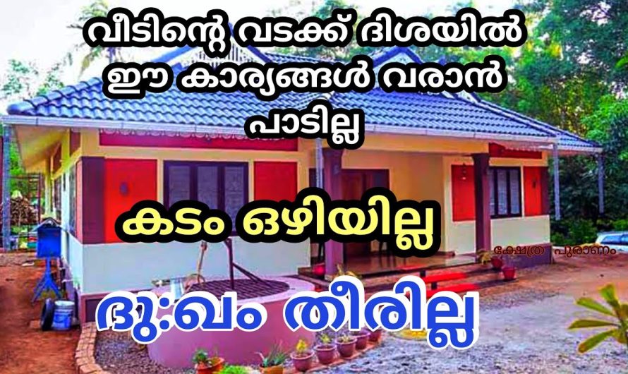 ഈ കാര്യങ്ങൾ വീടിന്റെ വടക്ക് ദിശയിൽ ഒരിക്കലും വരാൻ പാടില്ല കടം ഒഴിയില്ല.