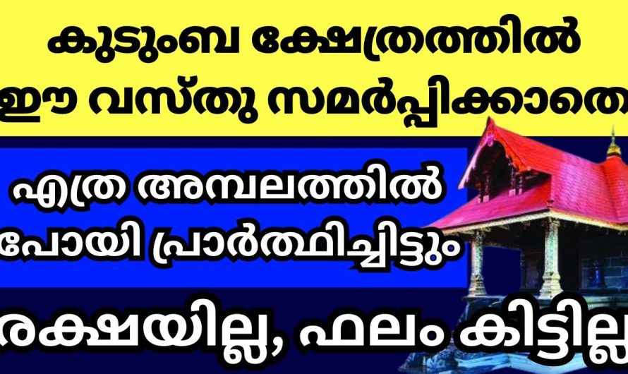 ഈ അമ്പലത്തിൽ പോകാതെ എല്ലാ അമ്പലങ്ങളിലും പോയാലും പ്രാർത്ഥിച്ചാൽ പൂർണ ഫലം കിട്ടില്ല