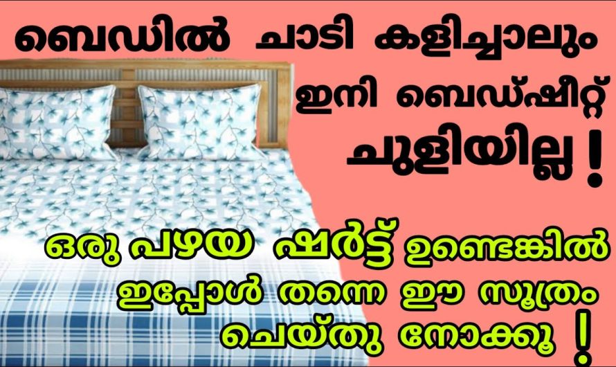 ഇനി ബെഡ്ഷീറ്റ് ചുളിയില്ല പഴയ ഷർട്ട് ഇനി കളയല്ലേ,