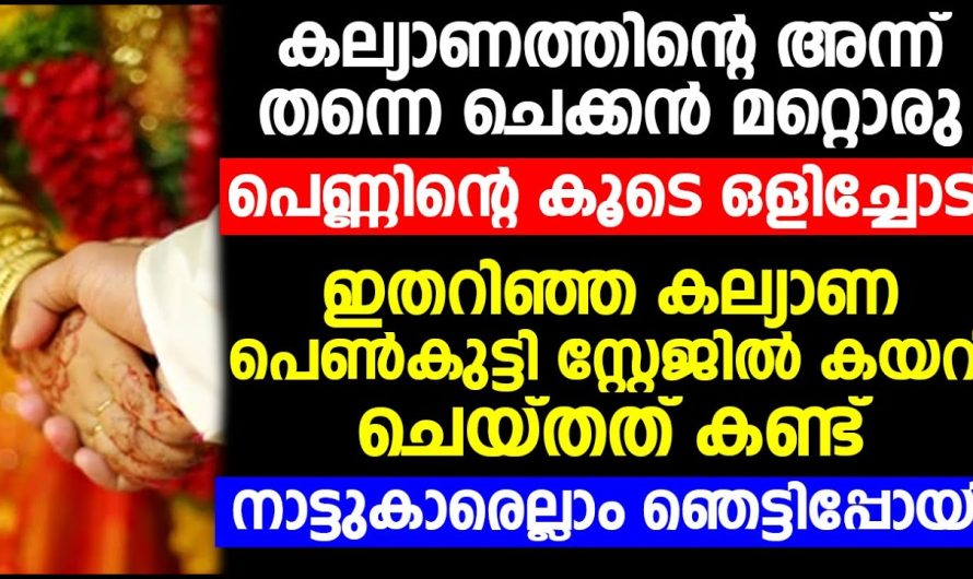 കല്യാണത്തിന് മറ്റൊരു പെൺകുട്ടിയുടെ കൂടെ ചെക്കൻ പോയപ്പോൾ അവൾ ചെയ്തത് എന്താണെന്ന് കണ്ടു ഞെട്ടി അമ്മയും അച്ഛനും