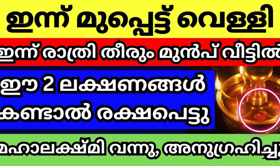 ഇന്ന് മൂപ്പെട്ട് വെള്ളി,  ഈ ലക്ഷണങ്ങൾ ഇന്ന് വീട്ടിൽ കണ്ടാൽ ലക്ഷ്മി ദേവി വന്നു അനുഗ്രഹിച്ചു