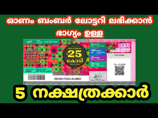 ഭാഗ്യം ഉള്ള നക്ഷത്രക്കാർ ഓണം ബംബർ ലോട്ടറി ലഭിക്കാൻ ഇവർക്ക് സാധ്യത കൂടുതൽ