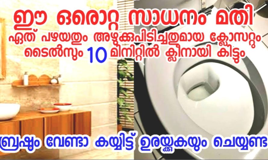 ക്ലോസറ്റും ടൈൽസും പുതു പുത്തനാക്കാം, ബ്രഷ് ഉപയോഗിക്കാതെ ഉരയ്ക്കാതെ