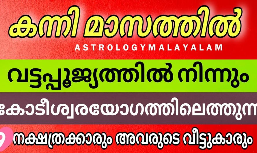 നല്ല കാലം തുടങ്ങി കഴിഞ്ഞു, വട്ടപൂജ്യത്തിൽ നിന്നും കന്നി മുതൽ കോടീശ്വര യോഗത്തിൽ എത്തുന്നവർ !