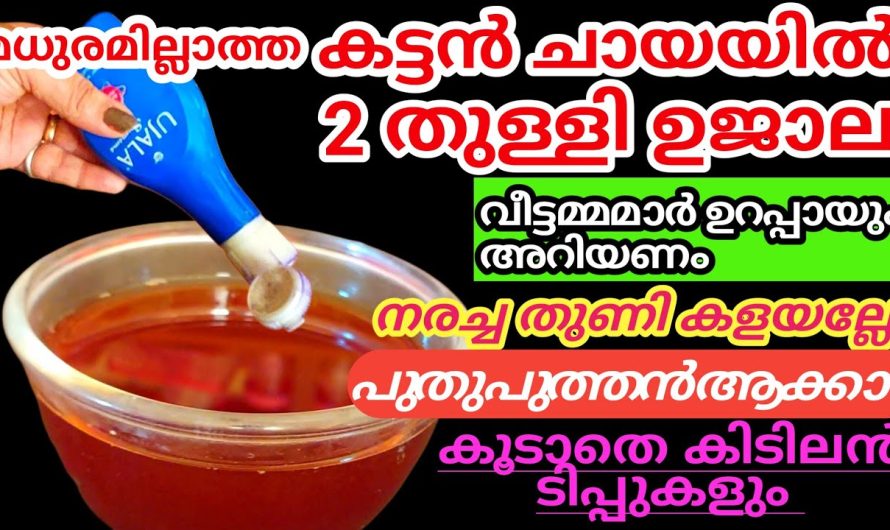 എത്ര നരച്ച തുണിയും പുതുപുത്തനാക്കാം ഈ അളവ് അറിഞ്ഞാൽ , ചായപൊടി +ഉജാല സംഭവിക്കുന്നത്