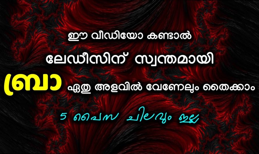 ലേഡീസിന് സ്വന്തമായി ബ്രാ,പാന്റീസ് ഏതു അളവിൽ വേണേലും തൈക്കാം ഈ വീഡിയോ കണ്ടാൽ