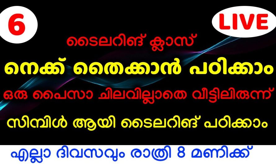 ഒരു പൈസാ ചിലവില്ലാതെ വീട്ടിലിരുന്ന് നെക്ക് തൈക്കാൻ പഠിക്കാം  ടൈലറിങ് പഠിക്കാം