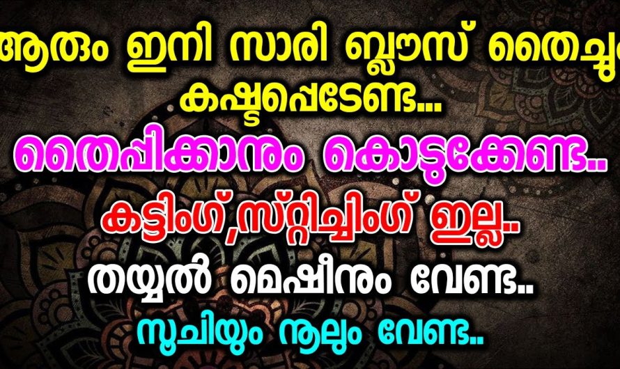 കഷ്ടപ്പെടേണ്ട ആരും ഇനി സാരി ബ്ലൗസ് തൈച്ചും കട്ടിംഗ്,സ്റ്റിച്ചിംഗ് ഇല്ല